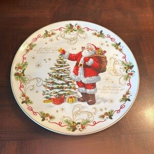 Christmas Holiday  12" Santa Claus Platter Ceramic Easy Life Designed in Italy